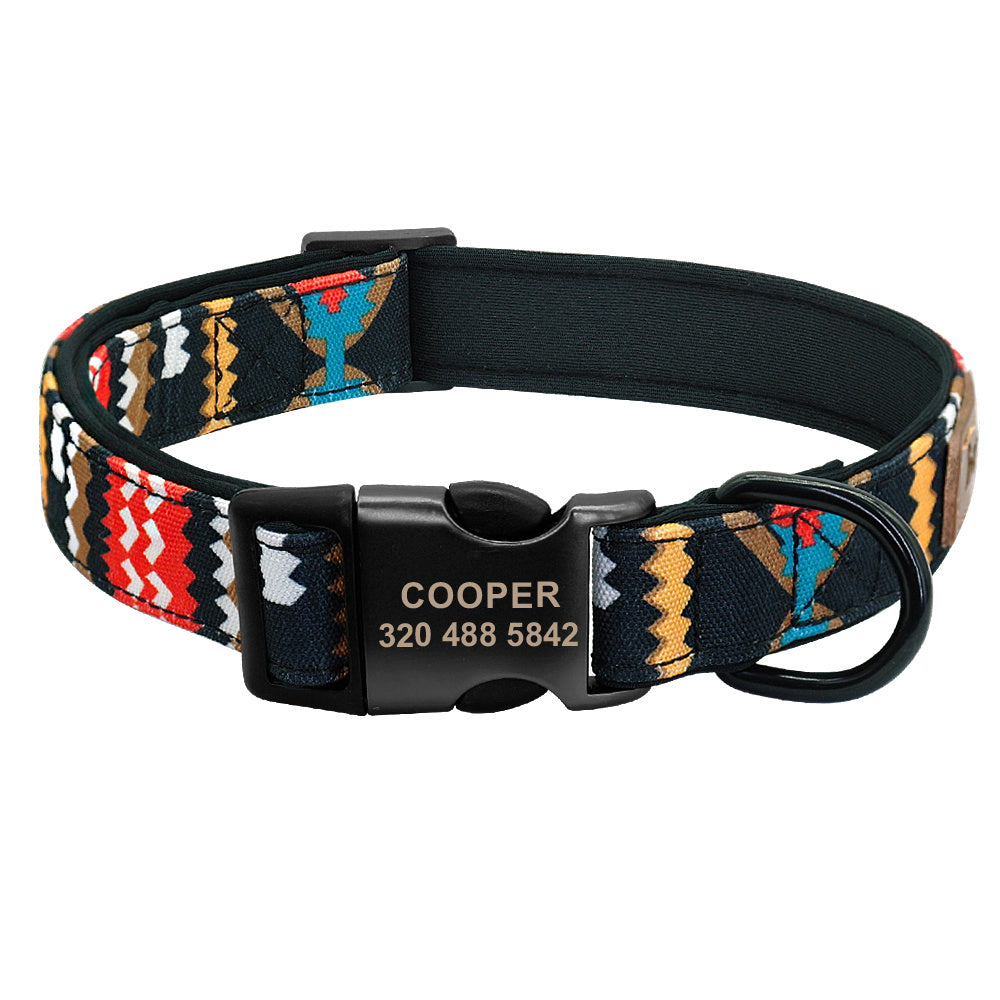 Dog collar with lettering to prevent losing Dog Tag