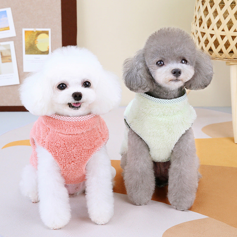 Pet Clothes Thermal Plaid Vest