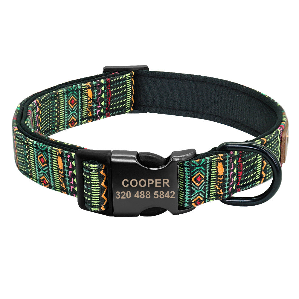 Dog collar with lettering to prevent losing Dog Tag