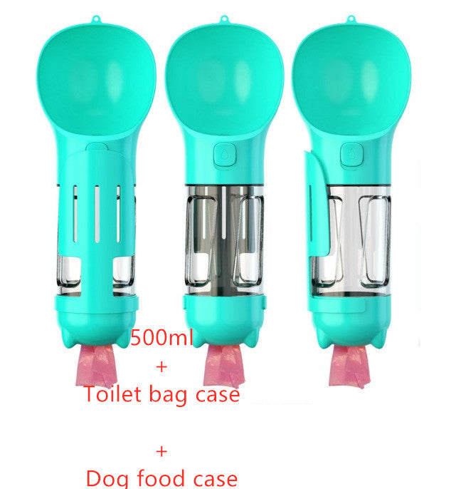 Pet Water Bottle Feeder Bowl Garbage Bag Storage Portable Pet Outdoor Travel