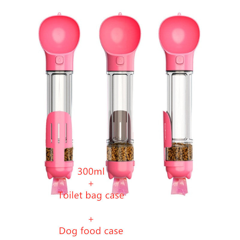 Pet Water Bottle Feeder Bowl Garbage Bag Storage Portable Pet Outdoor Travel