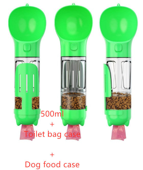 Pet Water Bottle Feeder Bowl Garbage Bag Storage Portable Pet Outdoor Travel