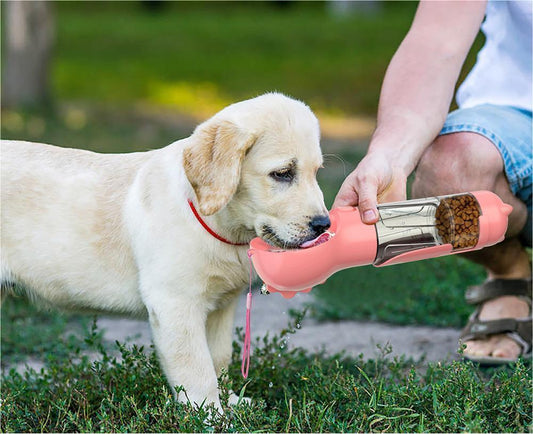 Pet Water Bottle Feeder Bowl Garbage Bag Storage Portable Pet Outdoor Travel