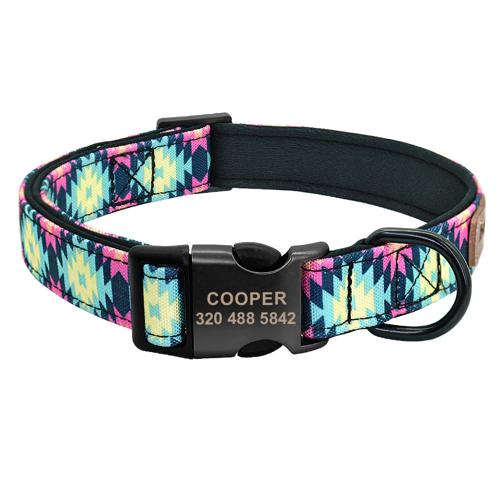 Dog collar with lettering to prevent losing Dog Tag
