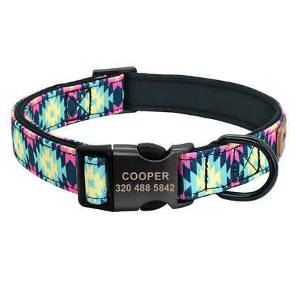 Dog collar with lettering to prevent losing Dog Tag