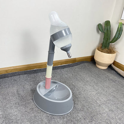 Automatic Pet Water Dispenser Stand Feeder Bowl Adjusting Height Water Bottle