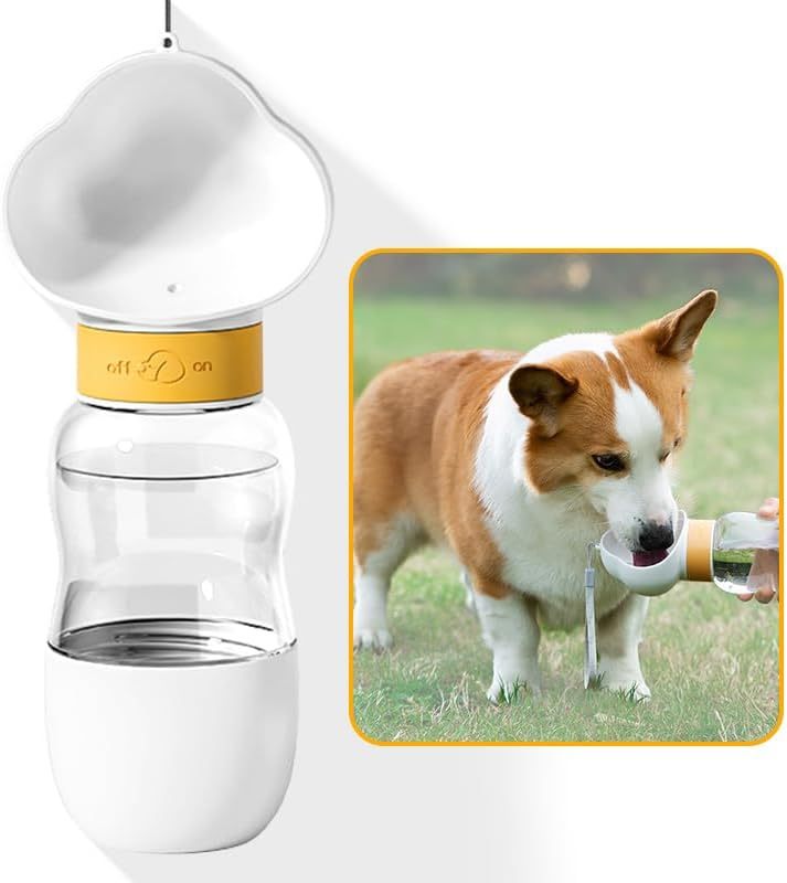 Portable Dog Water Bottle With Food Bowl Small Pet Food Container