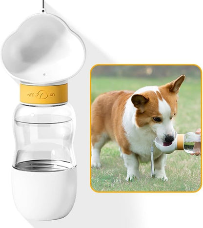 Portable Dog Water Bottle With Food Bowl Small Pet Food Container