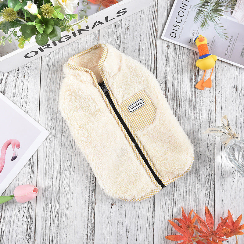 Pet Clothes Thermal Plaid Vest