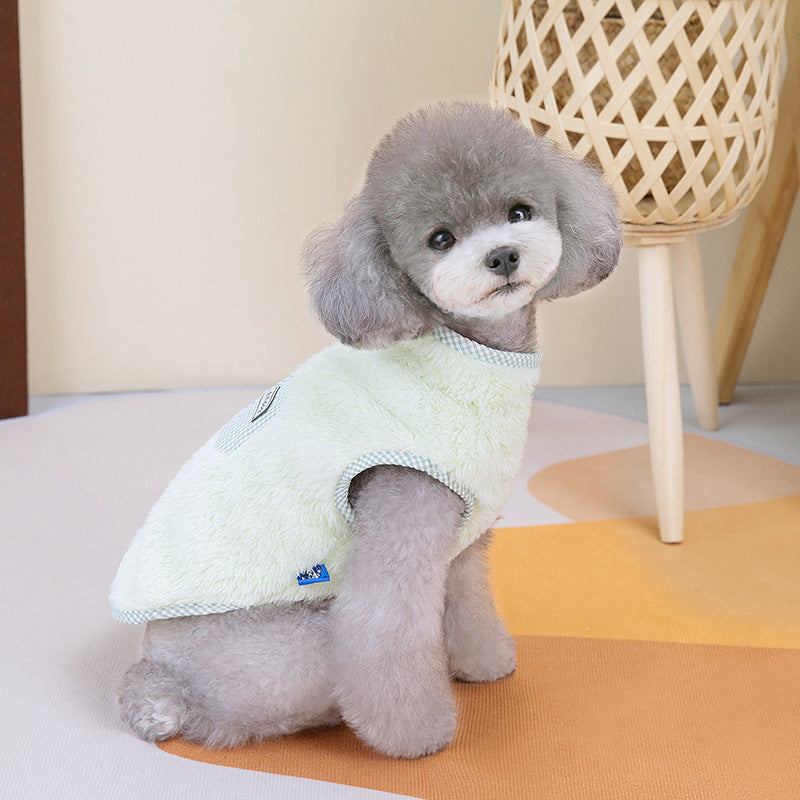 Pet Clothes Thermal Plaid Vest