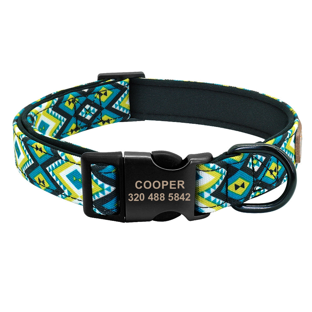 Dog collar with lettering to prevent losing Dog Tag