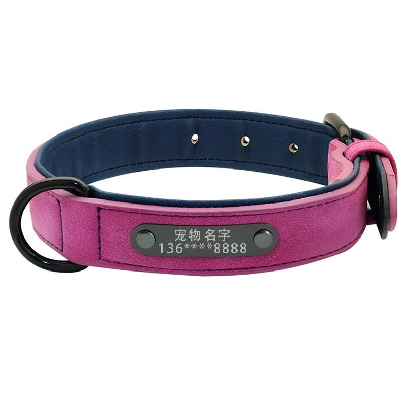 Dog Collar Traction Rope Lettering Anti-lost Tag