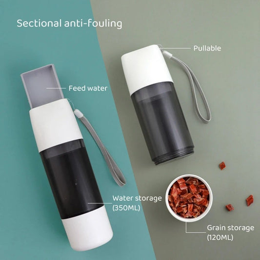 Pet Dog Water Bottle Feeder Bowl Portable Water Food Bottle