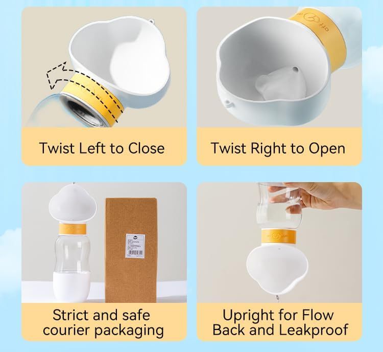 Portable Dog Water Bottle With Food Bowl Small Pet Food Container
