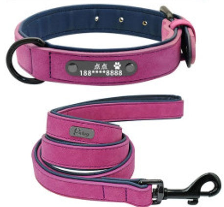 Dog Collar Traction Rope Lettering Anti-lost Tag
