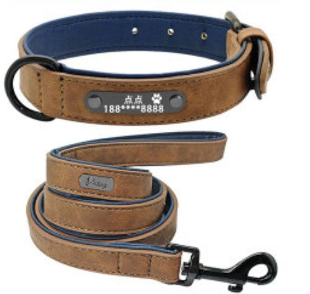 Dog Collar Traction Rope Lettering Anti-lost Tag
