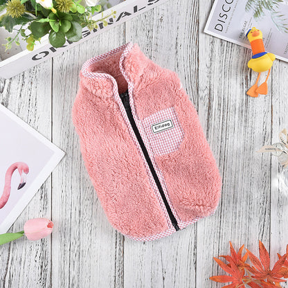 Pet Clothes Thermal Plaid Vest
