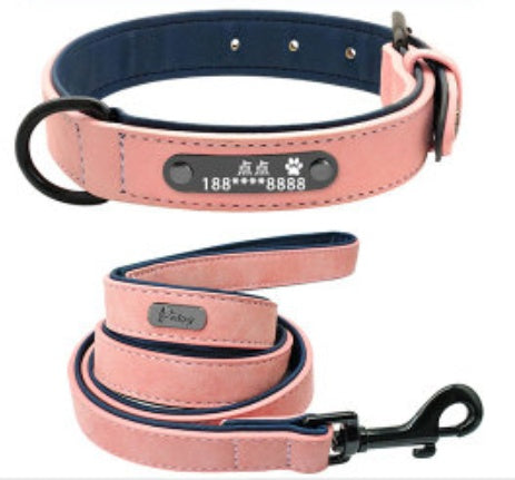 Dog Collar Traction Rope Lettering Anti-lost Tag
