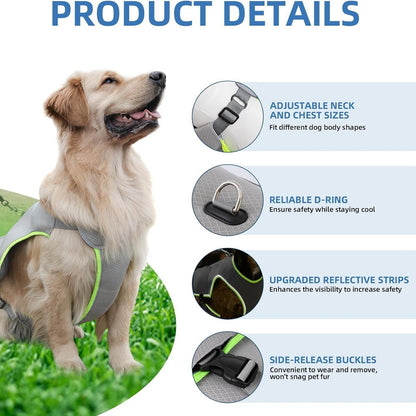 Cross-border Amazon Doggy Gray Cooling Vest Ice Pack Cooling Vest Summer Pet Special Adjustable