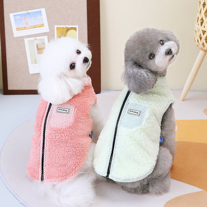 Pet Clothes Thermal Plaid Vest