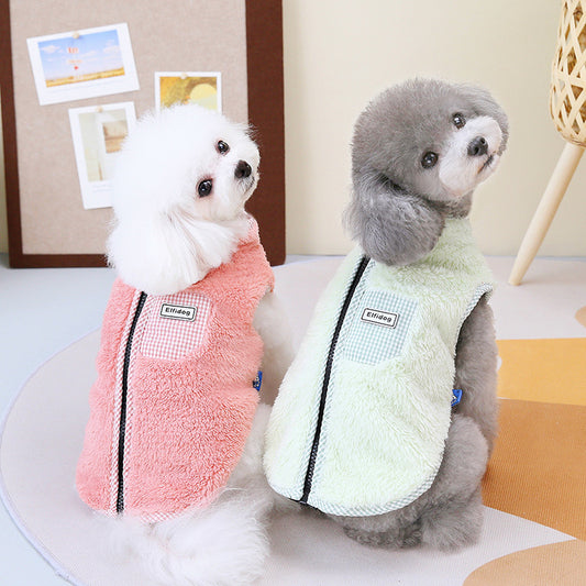 Pet Clothes Thermal Plaid Vest