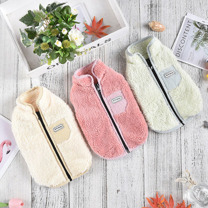 Pet Clothes Thermal Plaid Vest